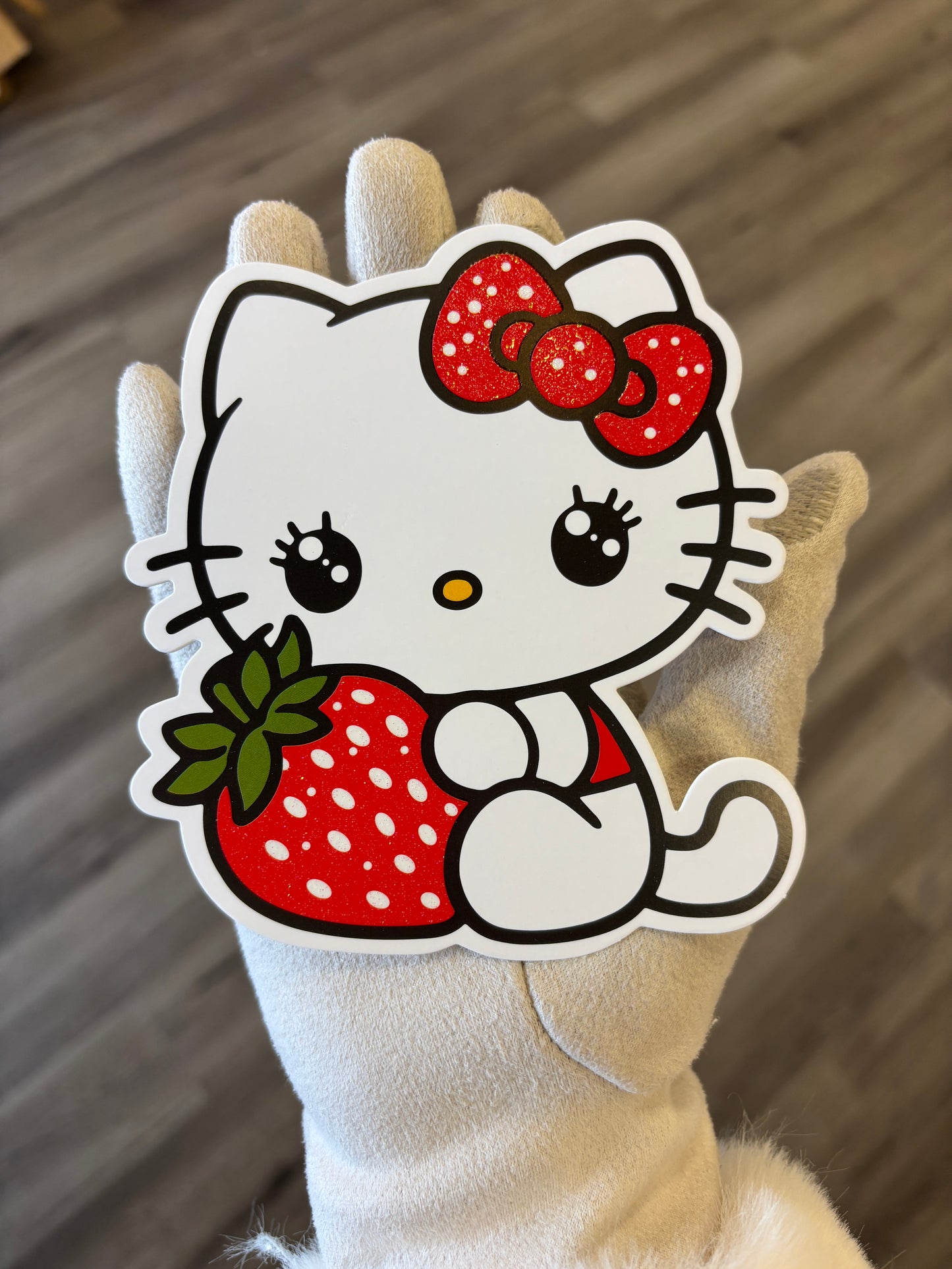 Hk holding strawberry sparkly eyes ✨