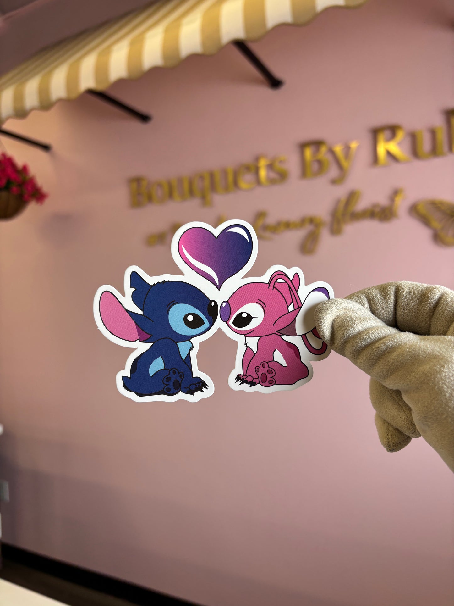 Stitch and angel forming heart ππ©·