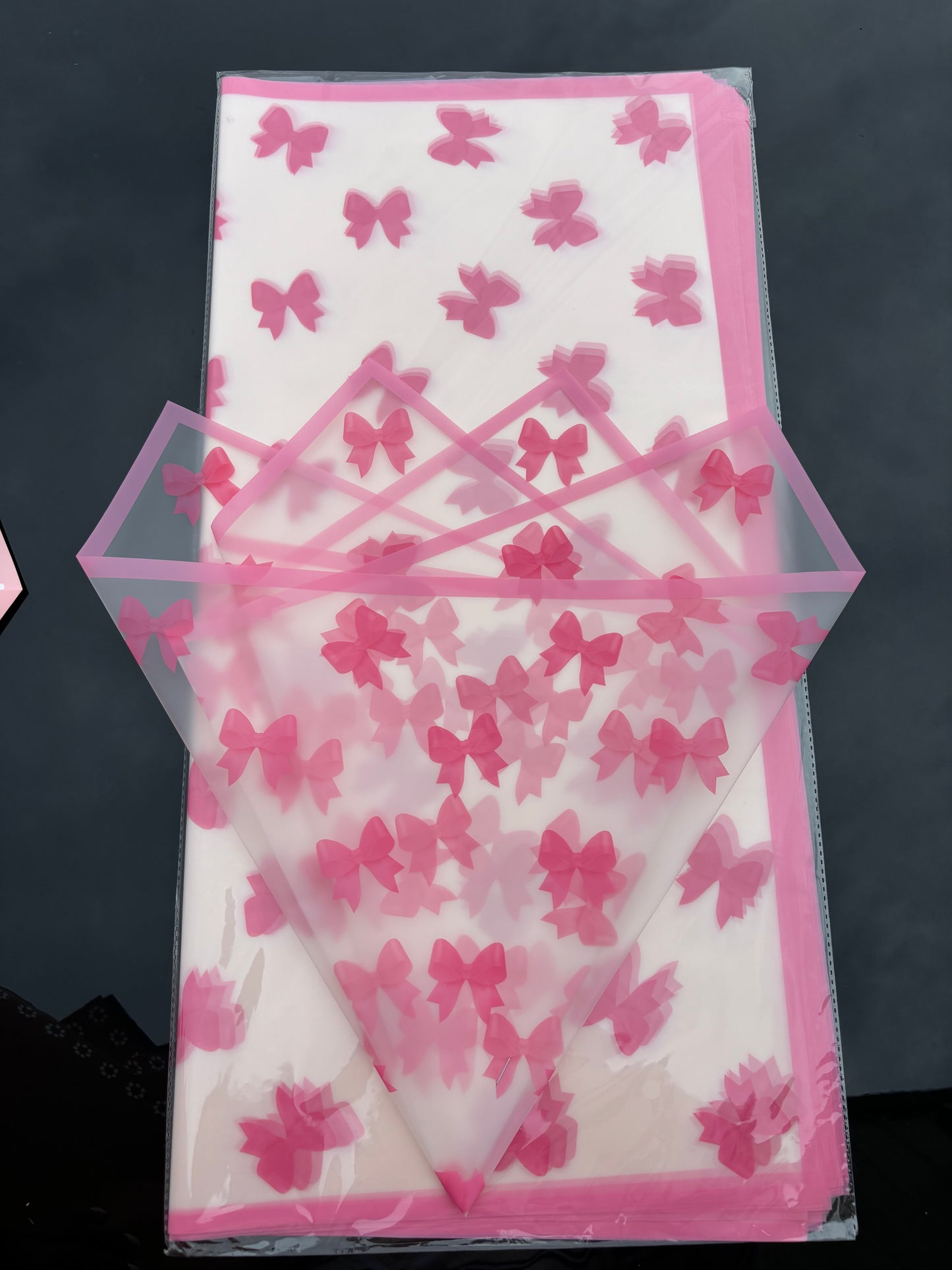 Pink coquette bow transparent pink 🎀
