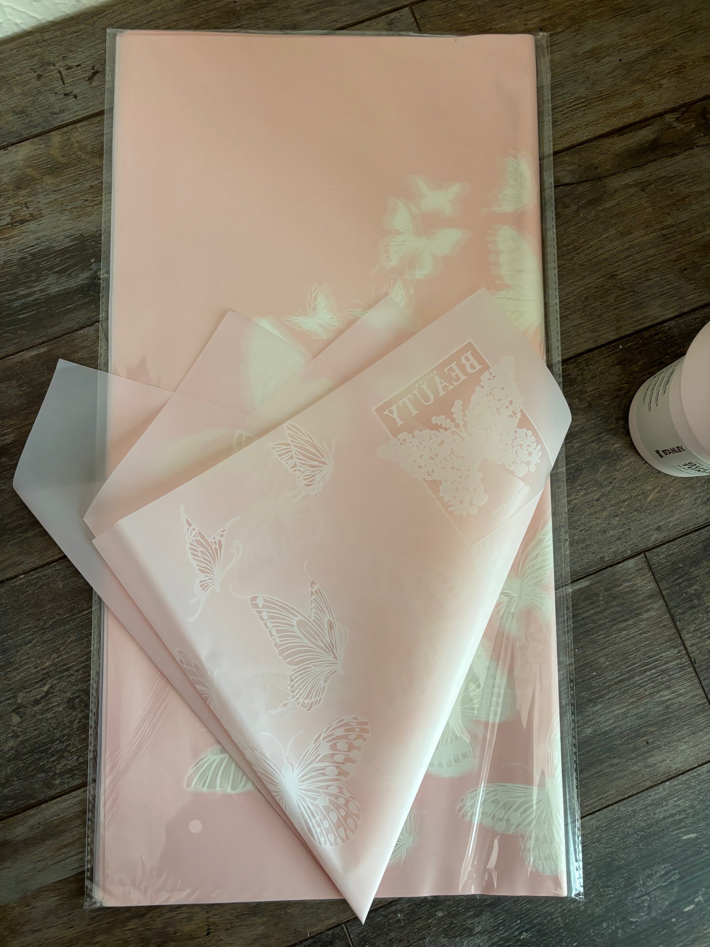 Light pink with butterflies 🦋