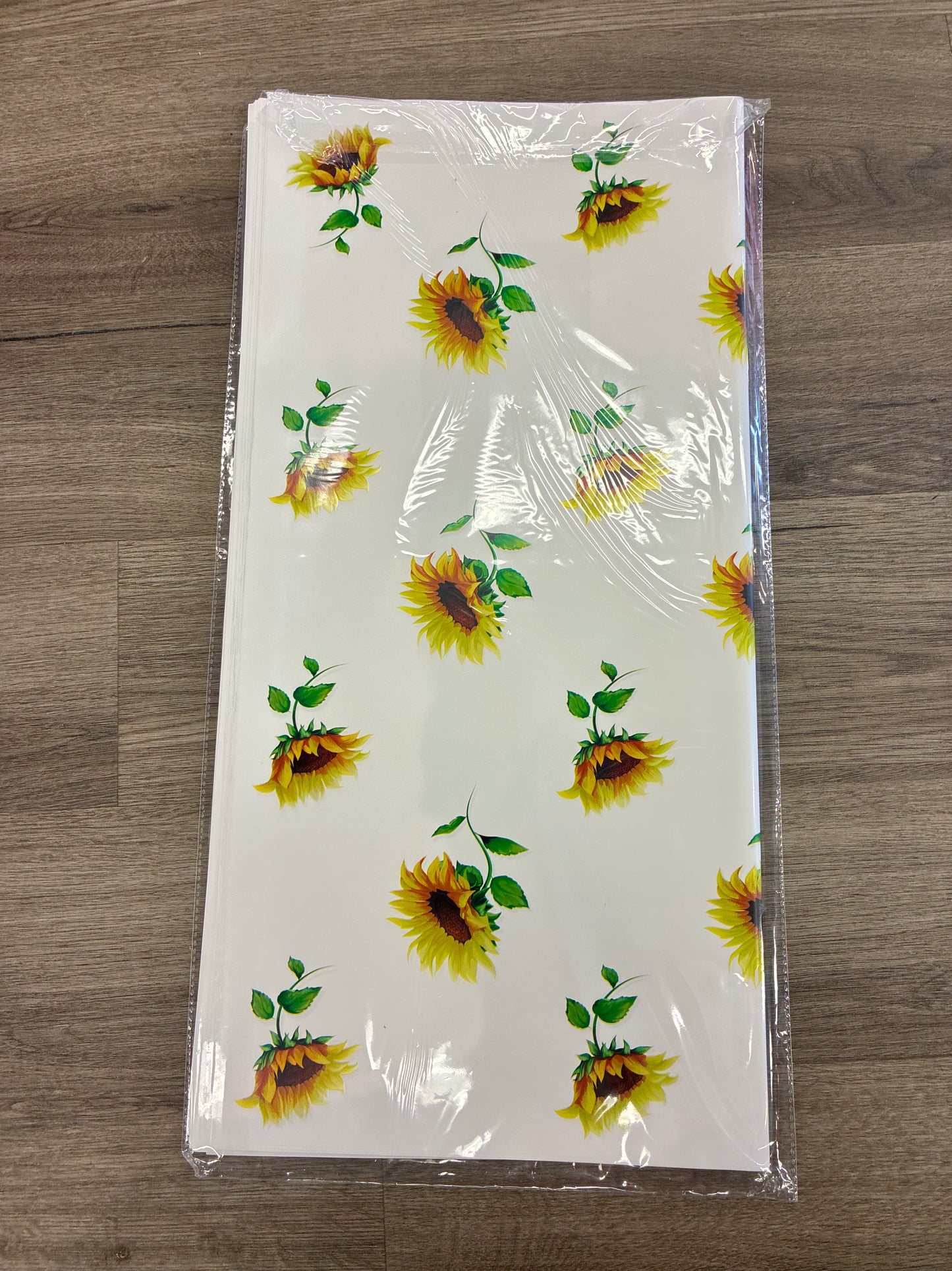 White with sunflower printed