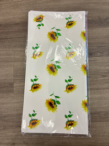 White with sunflower printed