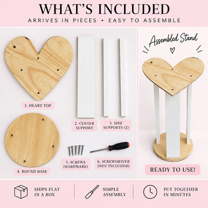 Small standing heart wood base