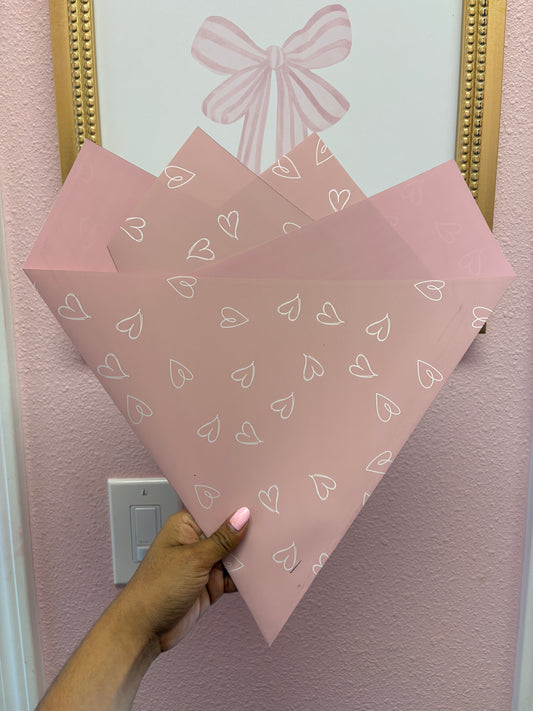 Mini hearts printed solid pink