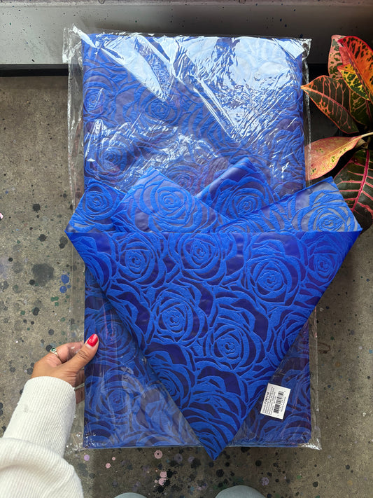 Royal blue rose printed cloth (20 sheets)