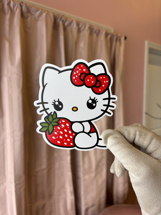 Hk holding strawberry sparkly eyes ✨