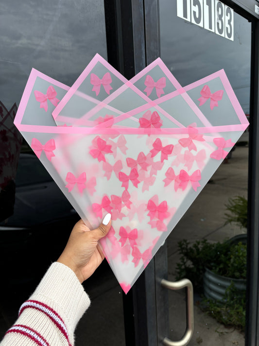 Pink coquette bow transparent pink 🎀