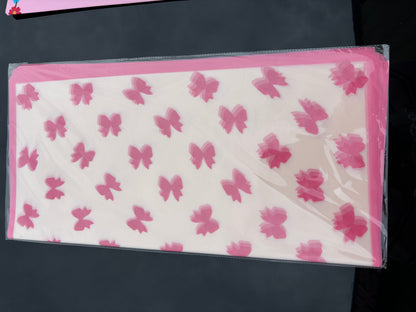 Pink coquette bow transparent pink 🎀