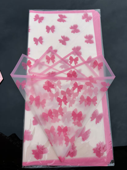 Pink coquette bow transparent pink 🎀
