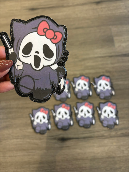 1 Hello Kitty Ghostface with black glitter background
