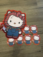 1 Hello Kitty chucky with red glitter background topper