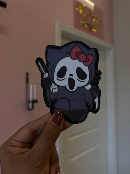 1 Hello Kitty Ghostface with black glitter background