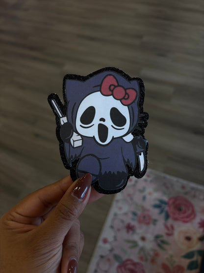 1 Hello Kitty Ghostface with black glitter background