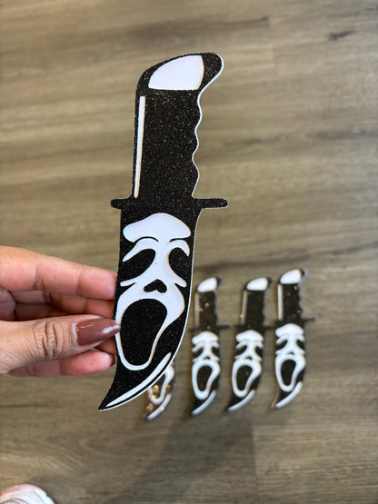 5 Ghostface cardstock glitter toppers