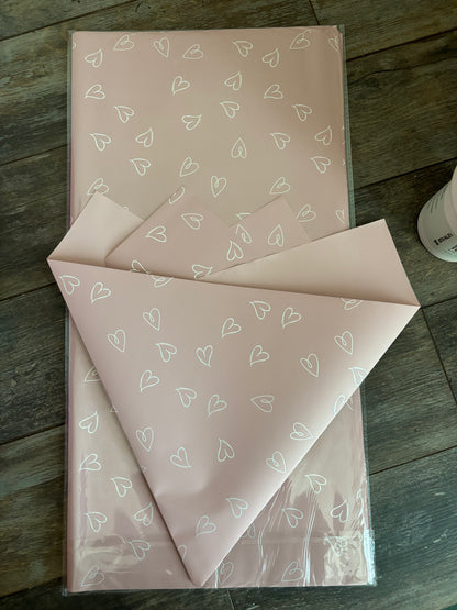 Beige pink with hearts printed <3