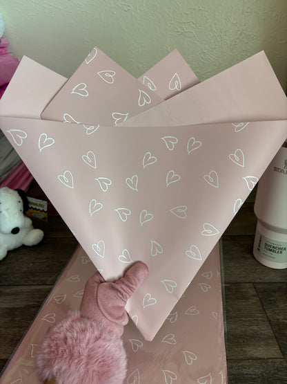 Beige pink with hearts printed <3