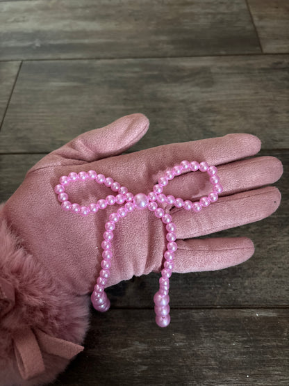Pink pearl bow🎀
